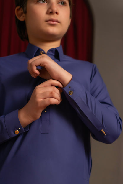 Blue Voilet Kameez Shalwar