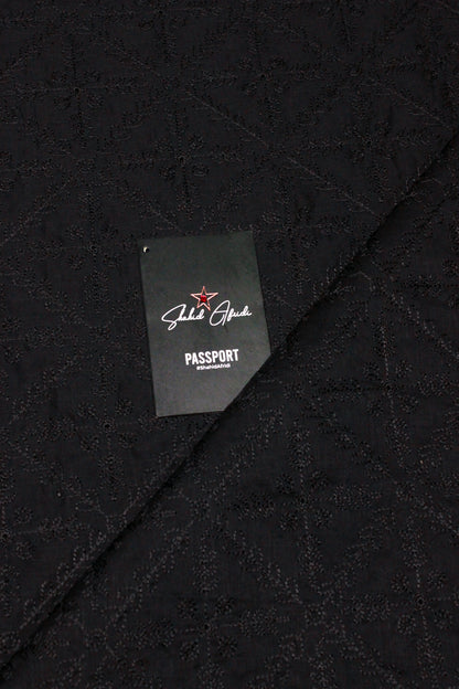 Black Unstitched Chikankari Embroidered Kurta