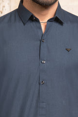 MIDNIGHT BLUE CHAMBRAY KAMEEZ SHALWAR