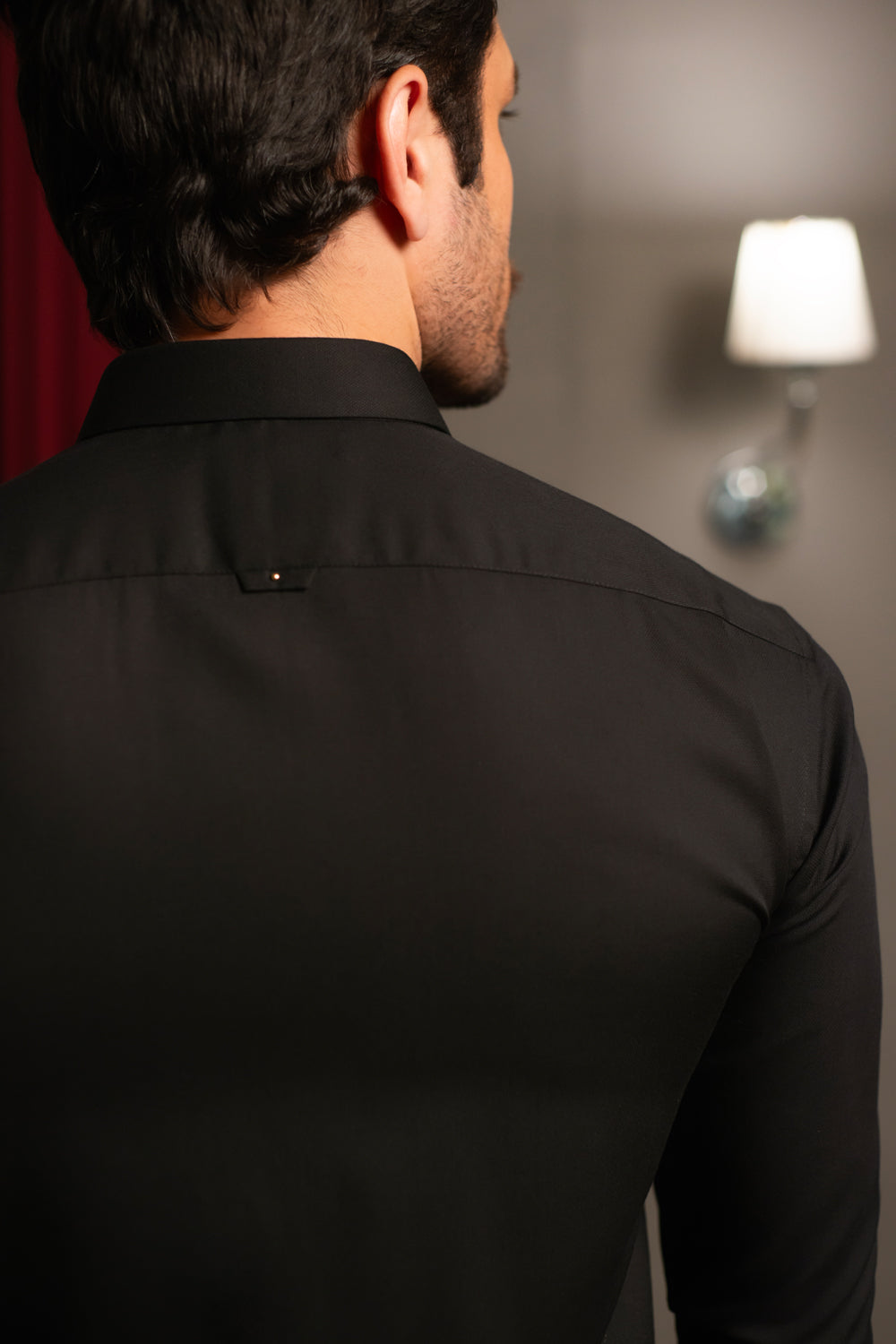 Black Dobby Designer Kameez Shalwar