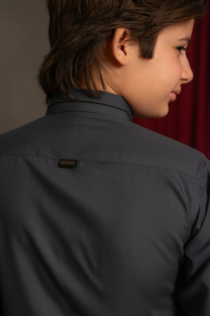 Slate Gray Kameez Shalwar