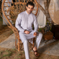Lilac Blended Slub Kurta Trousers