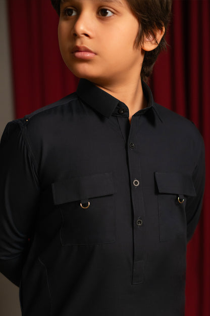 Charcoal Green Kameez Shalwar