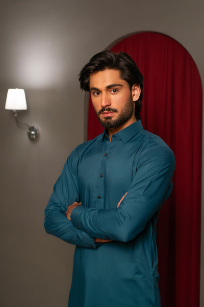 Teal Kameez Shalwar
