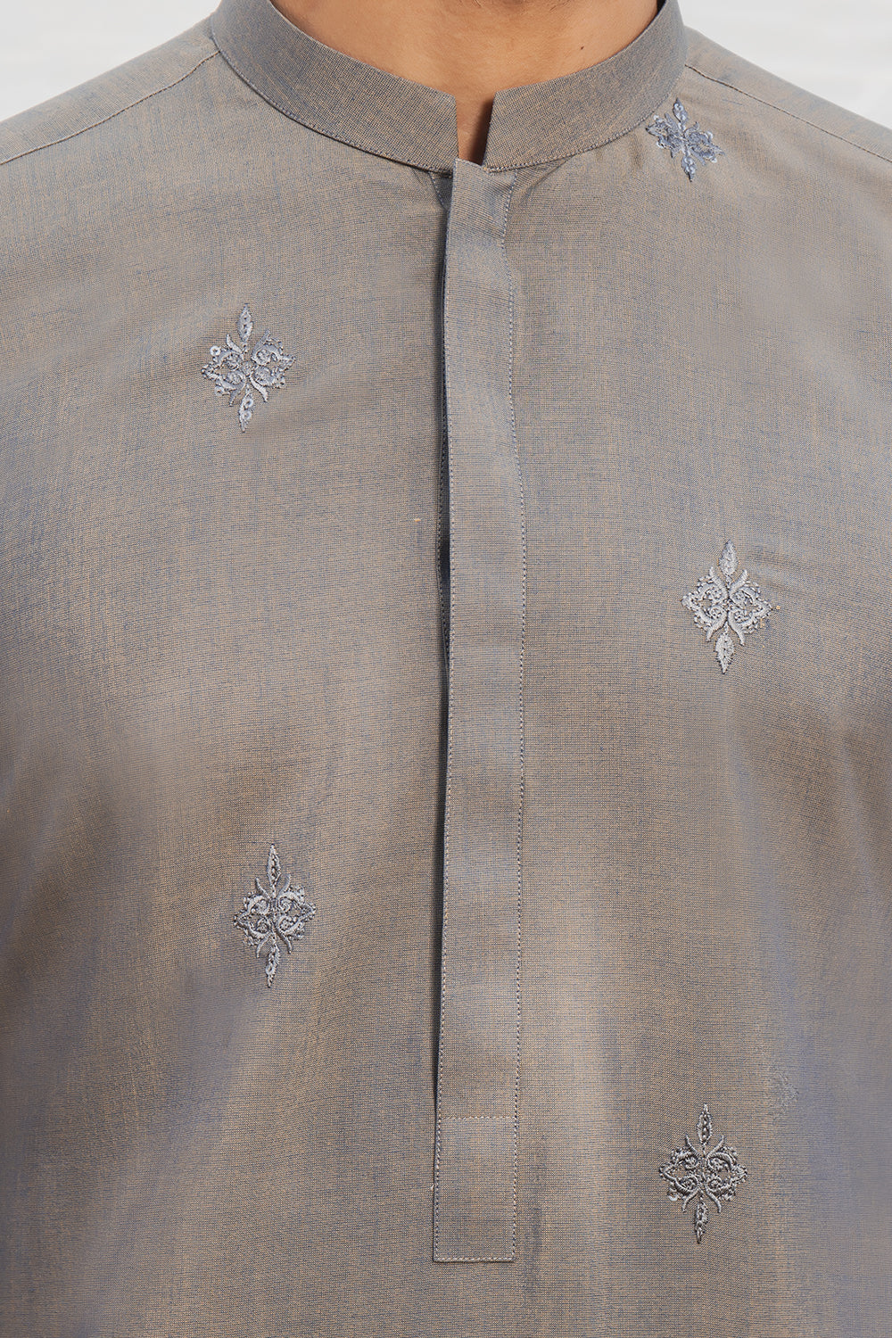 TAUPE GOLD EMBROIDERED KURTA PAJAMA