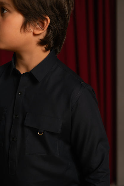 Charcoal Green Kameez Shalwar