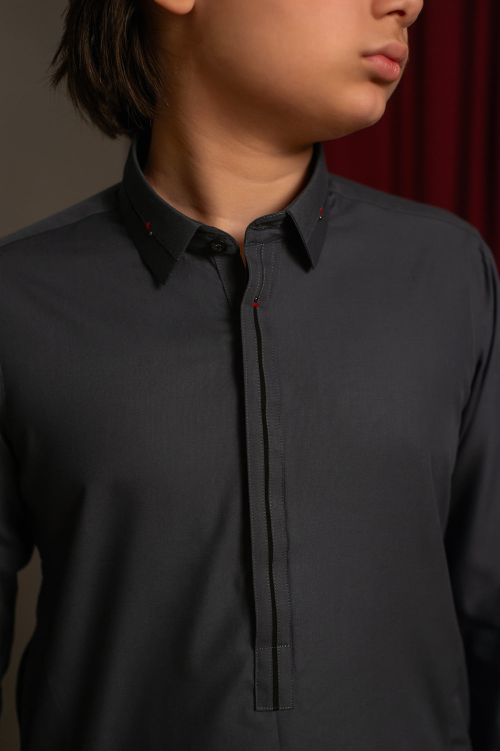 Slate Gray Kameez Shalwar