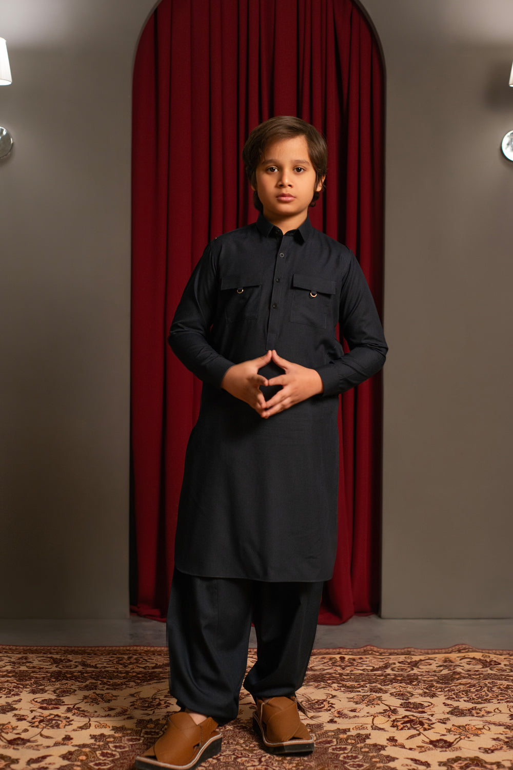 Charcoal Green Kameez Shalwar