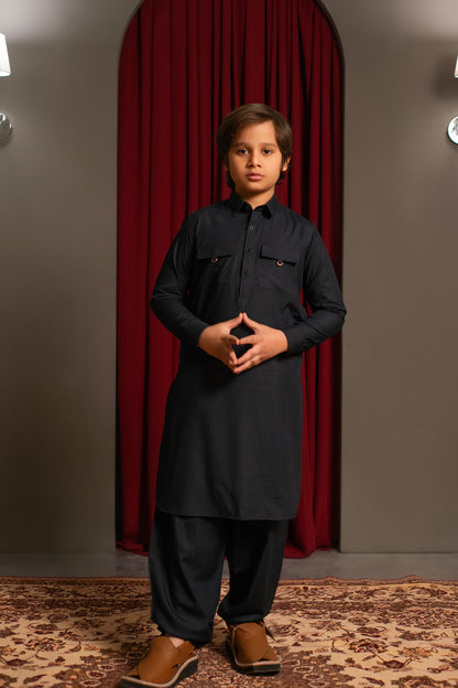 Charcoal Green Kameez Shalwar