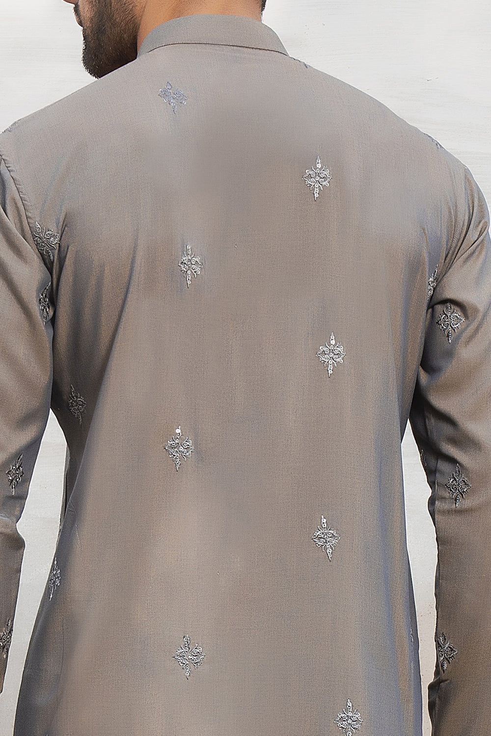 TAUPE GOLD EMBROIDERED KURTA PAJAMA