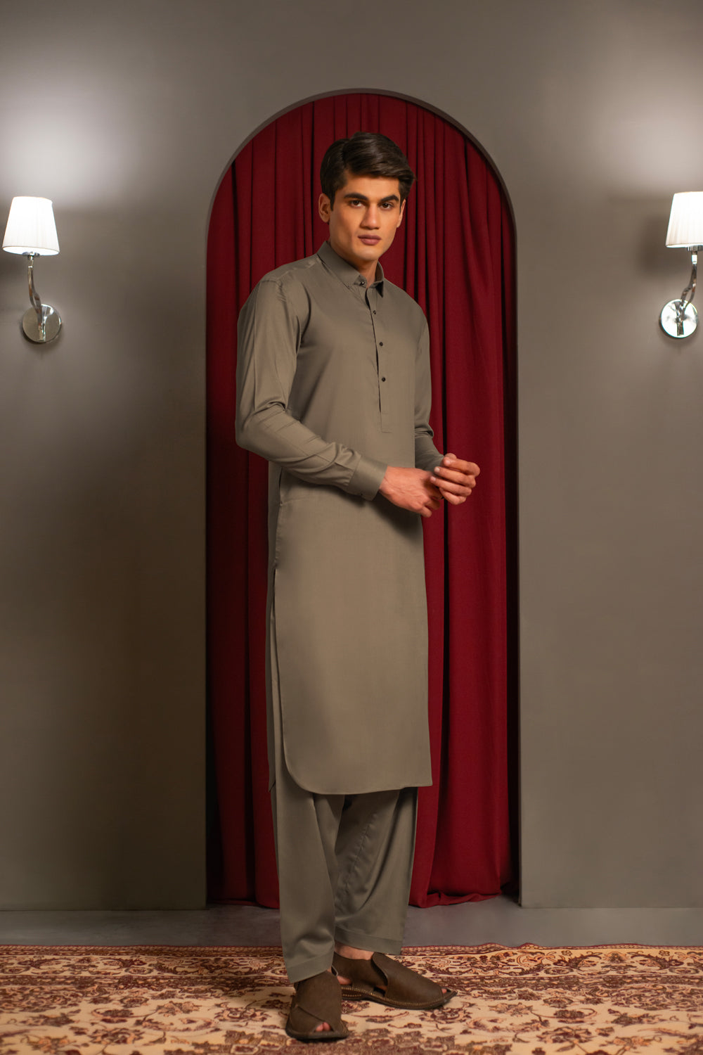 Warm Gray Kameez Shalwar