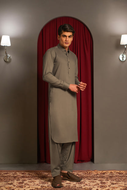 Warm Gray Kameez Shalwar