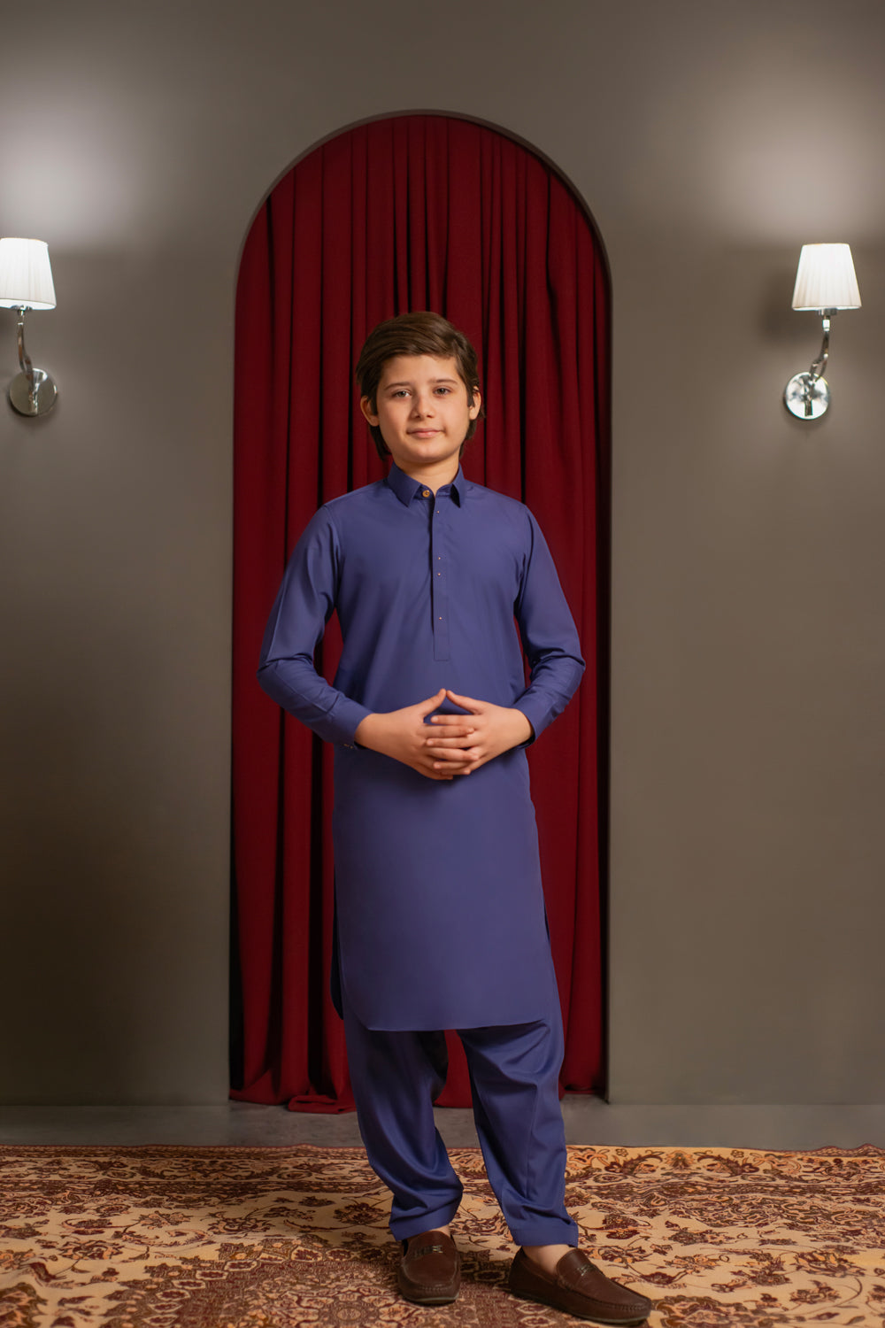 Blue Voilet Kameez Shalwar