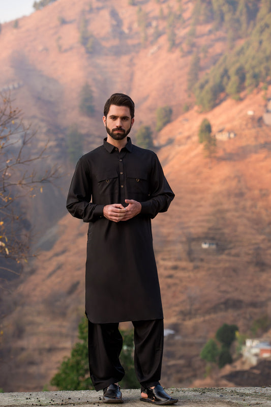 Black Designer kameez shalwar