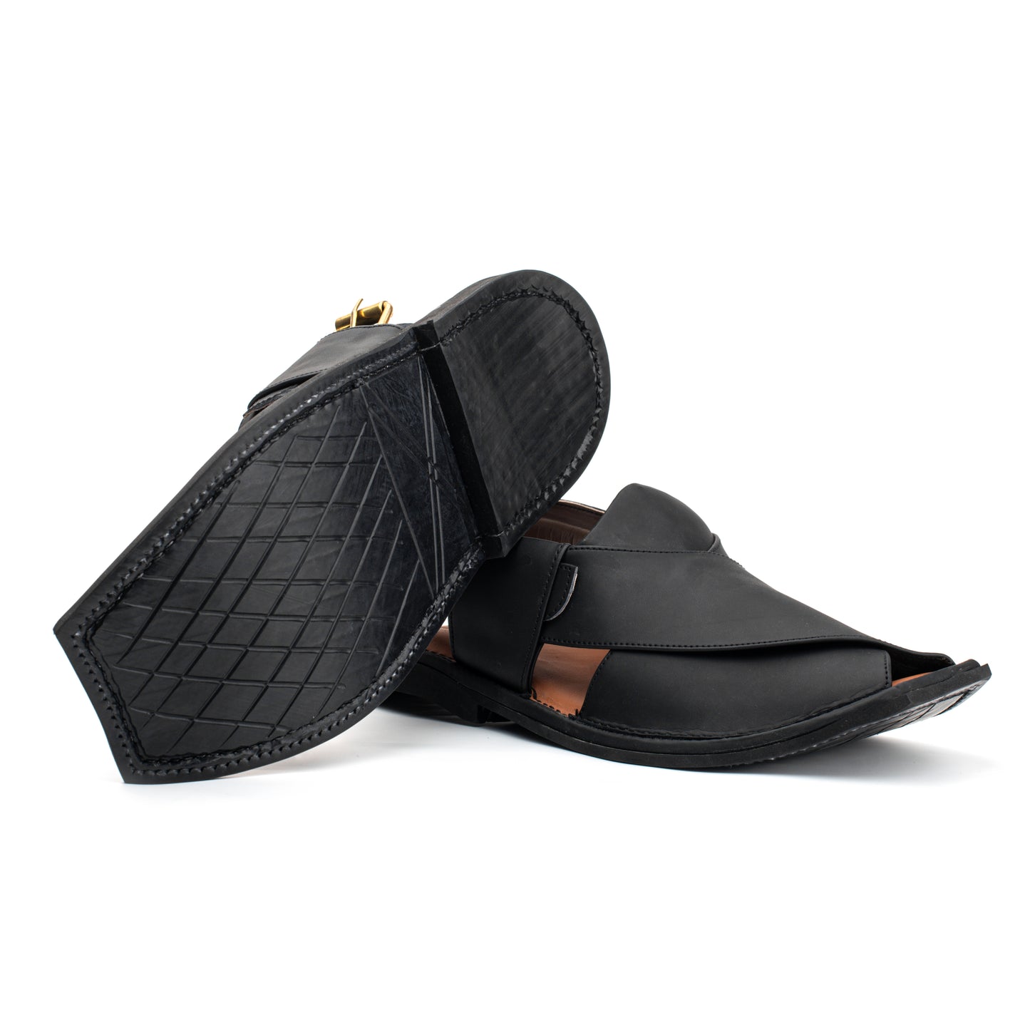 Matte Black Peshawari Sandal