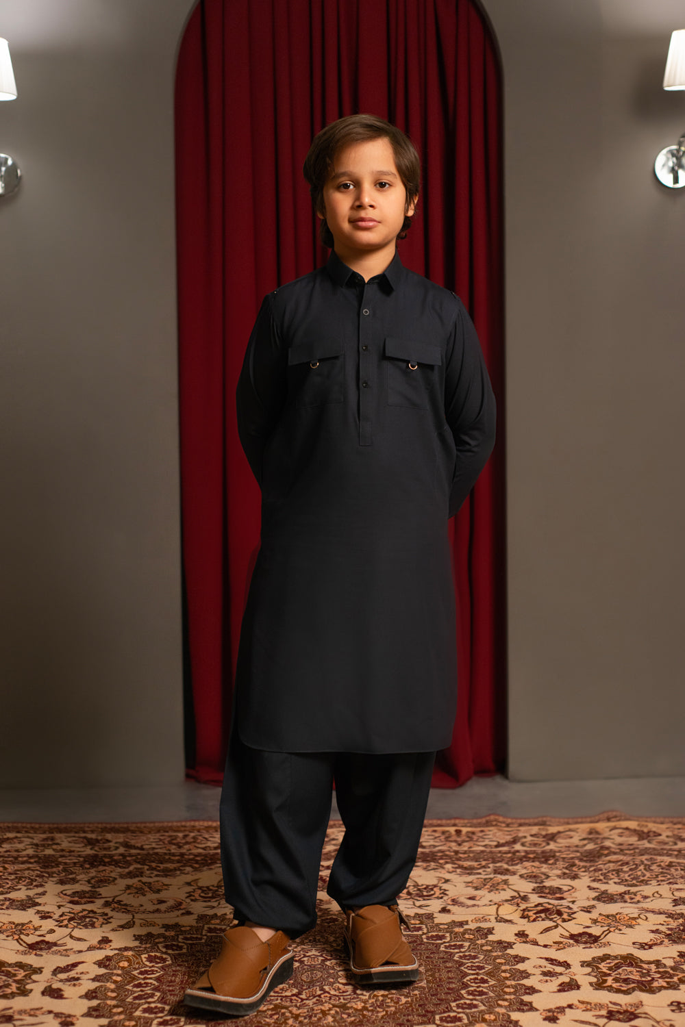 Charcoal Green Kameez Shalwar