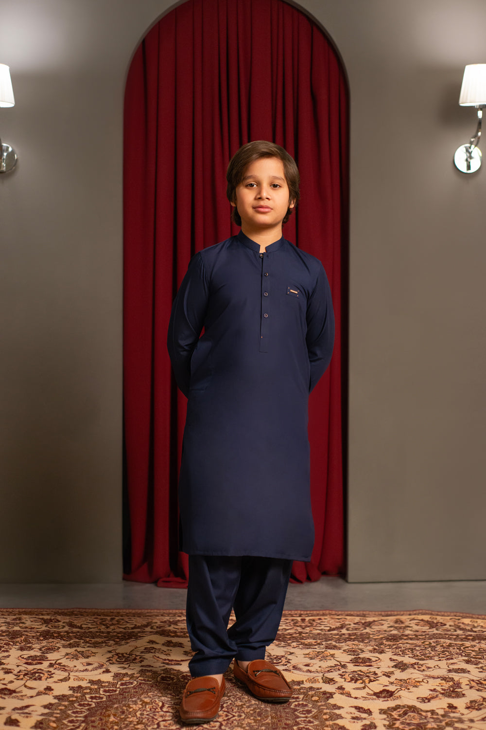 Navy Blue Kameez Shalwar