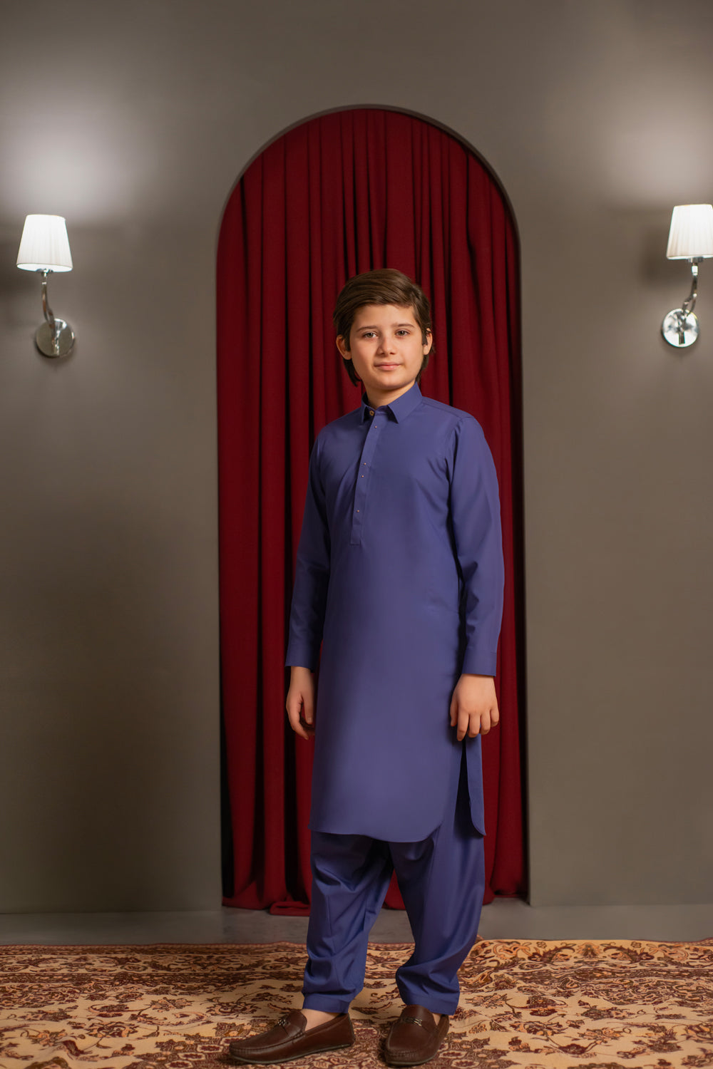 Blue Voilet Kameez Shalwar