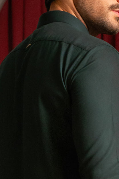 Forest Green Crepe Kameez Shalwar