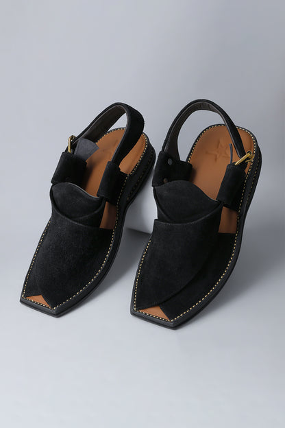 Classic Suede Sandal - Black