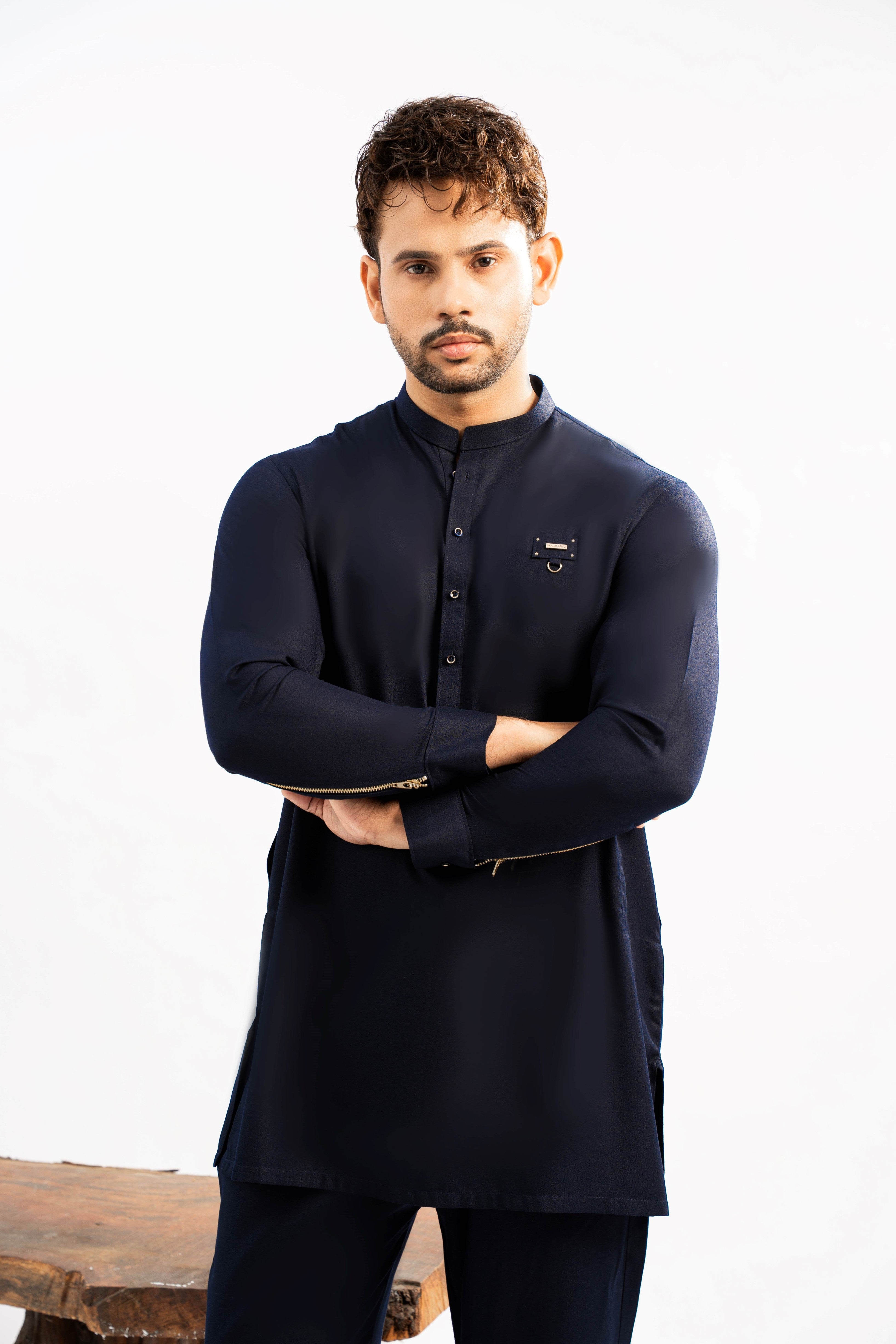 Navy Blue Farshi Set