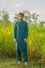 Teal Blue Kameez Shalwar