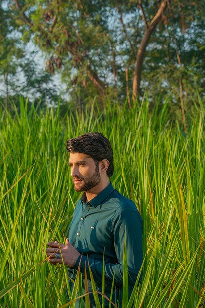 Teal Blue Kameez Shalwar