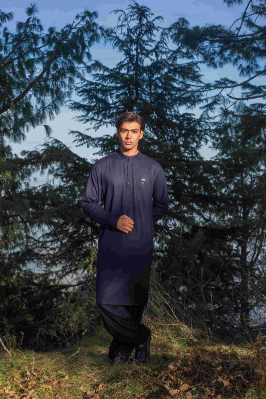 Navy Blue Designer kameez shalwar