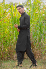 Black Dobby Kameez Shalwar