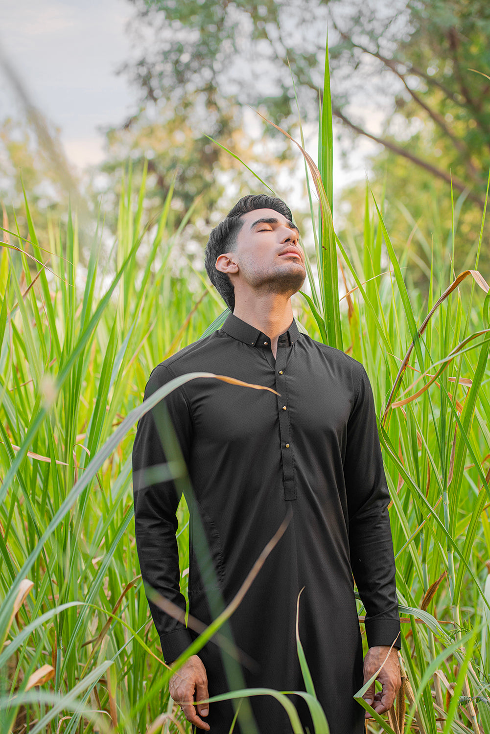 Black Dobby Kameez Shalwar