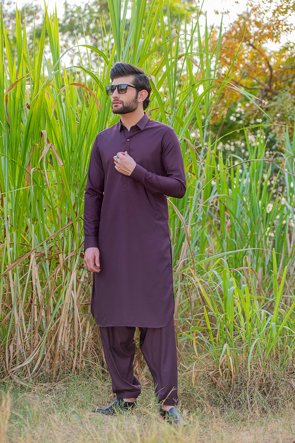 Burgundy Kameez Shalwar