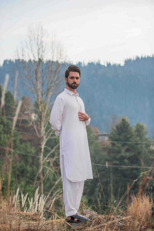 Classic White Kameez Shalwar