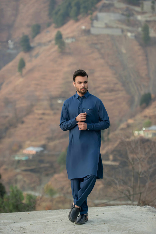 Blue Designer kameez Shalwar