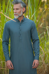 Slate Gray Kameez Shalwar