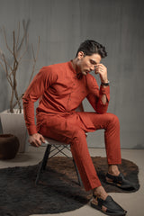 BURNT ORANGE KURTA PAJAMA