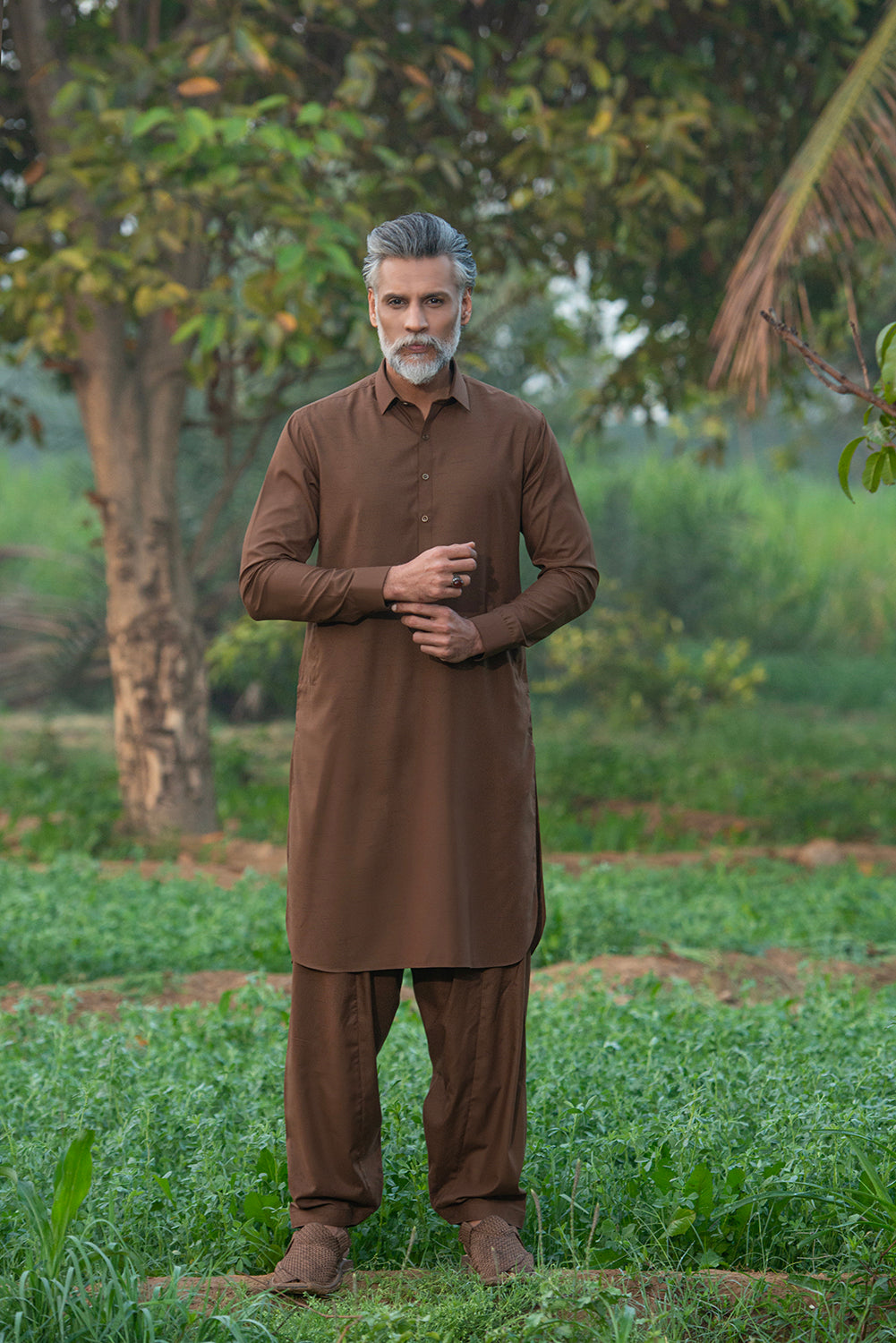 Otter Brown Kameez Shalwar