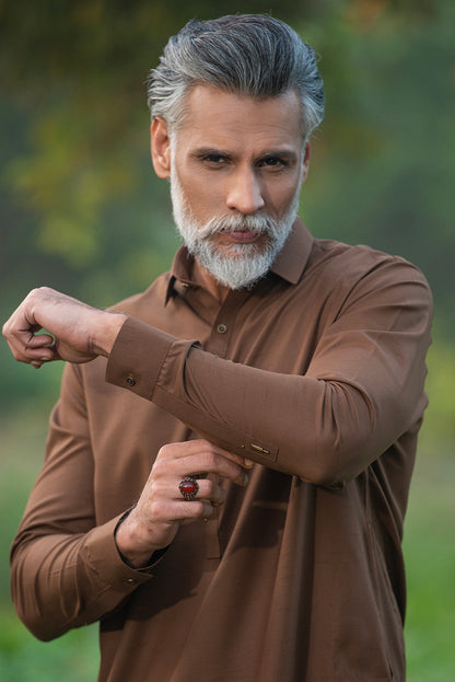 Otter Brown Kameez Shalwar