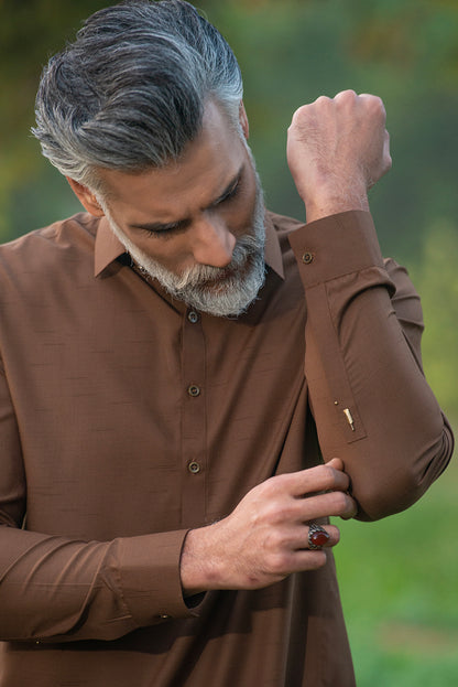 Otter Brown Kameez Shalwar