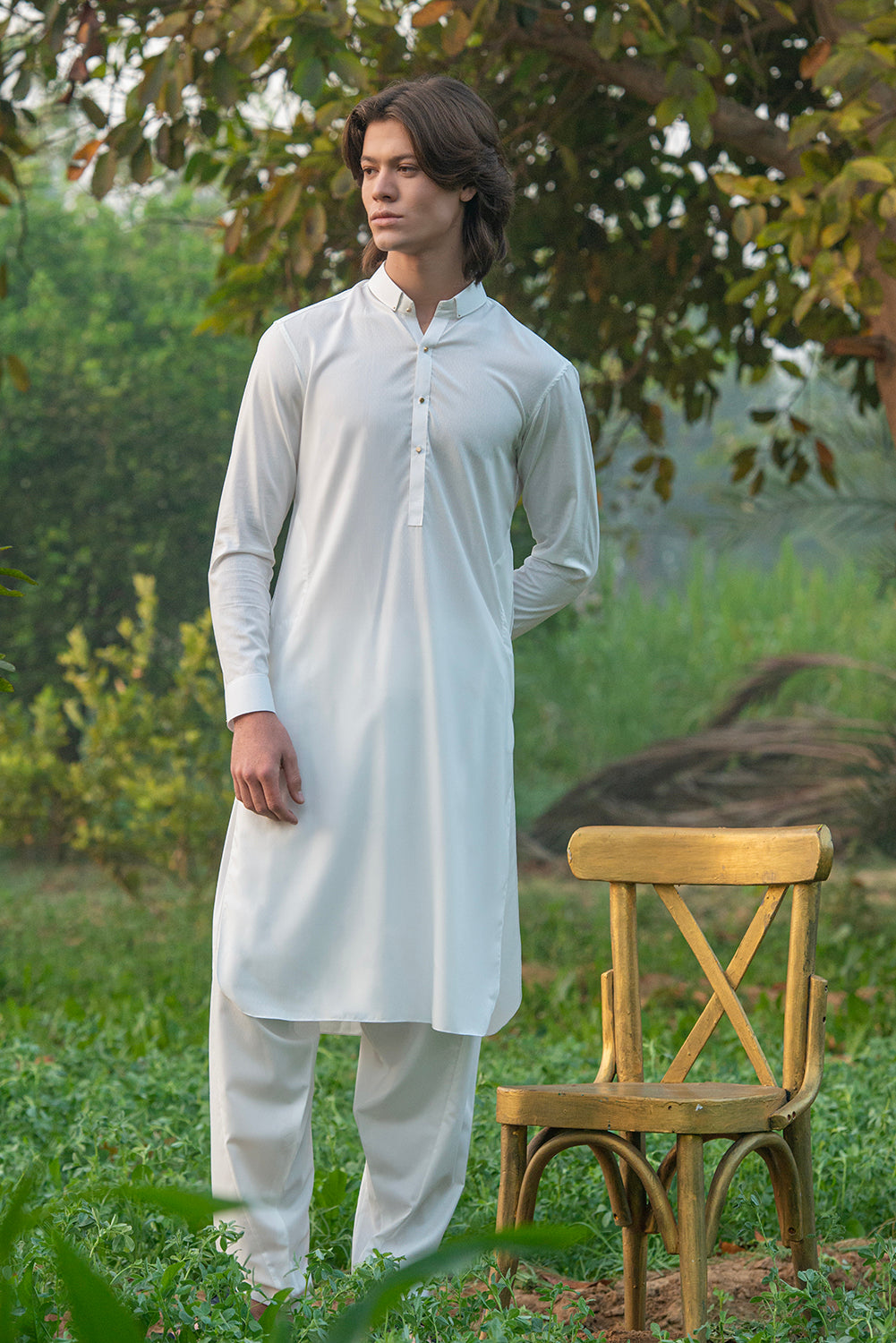 White Dobby Kameez Shalwar