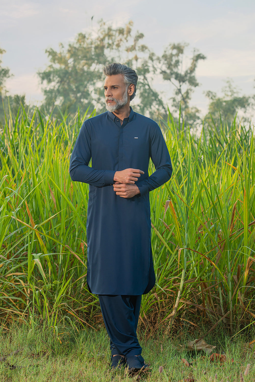 Navy Blue Kameez Shalwar