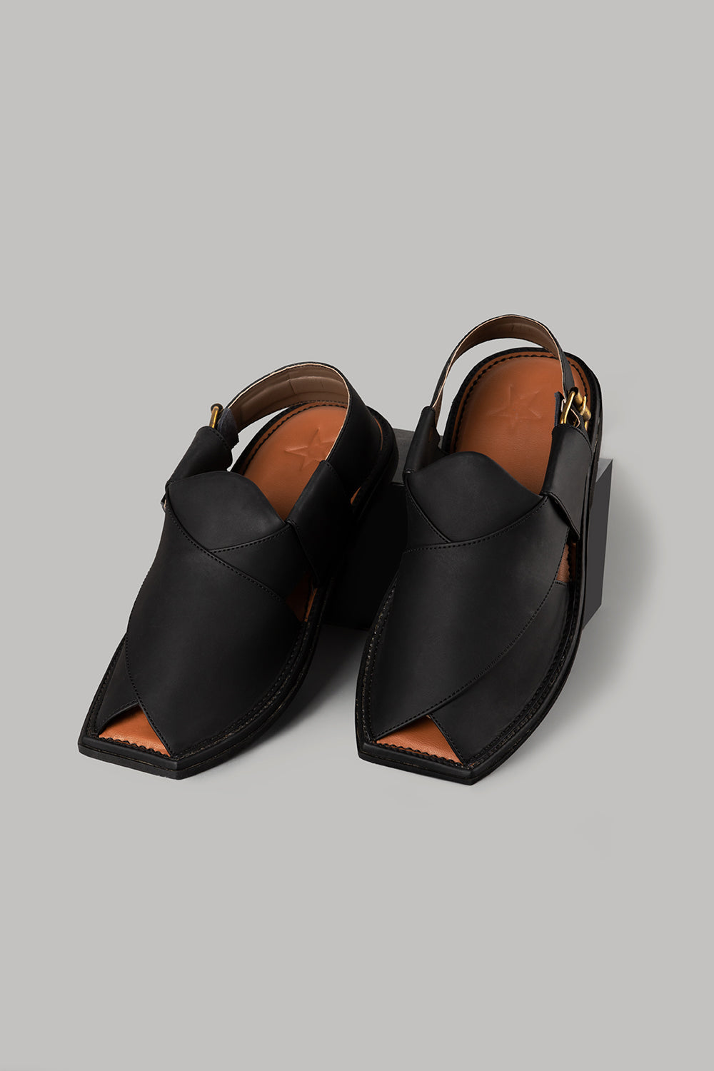 Matte Black Peshawari Sandal