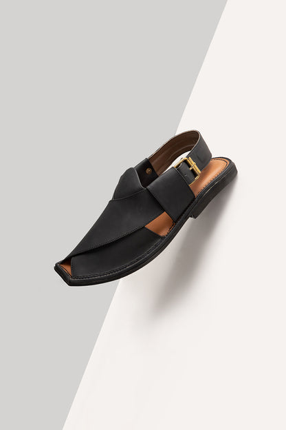Matte Black Peshawari Sandal