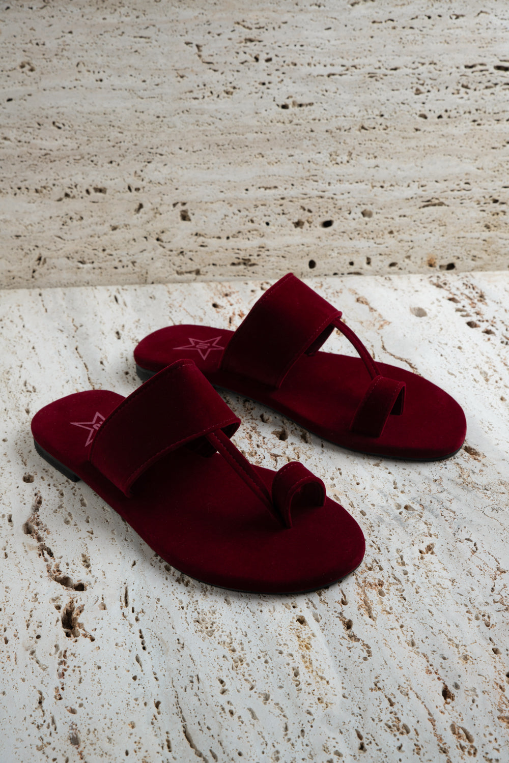 Dark Maroon Sueded Kolhapuri