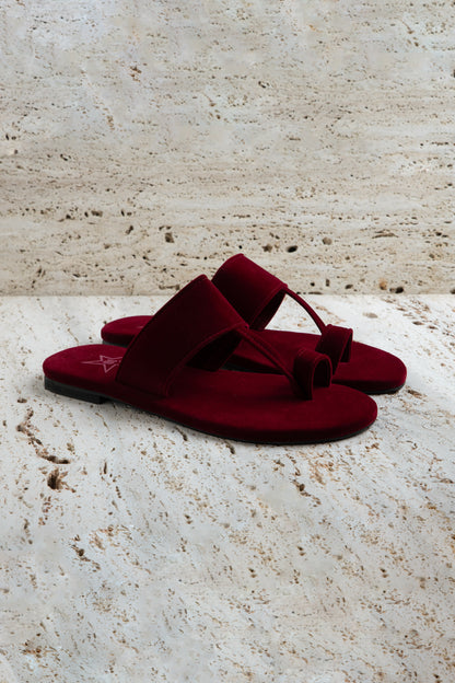 Dark Maroon Sueded Kolhapuri