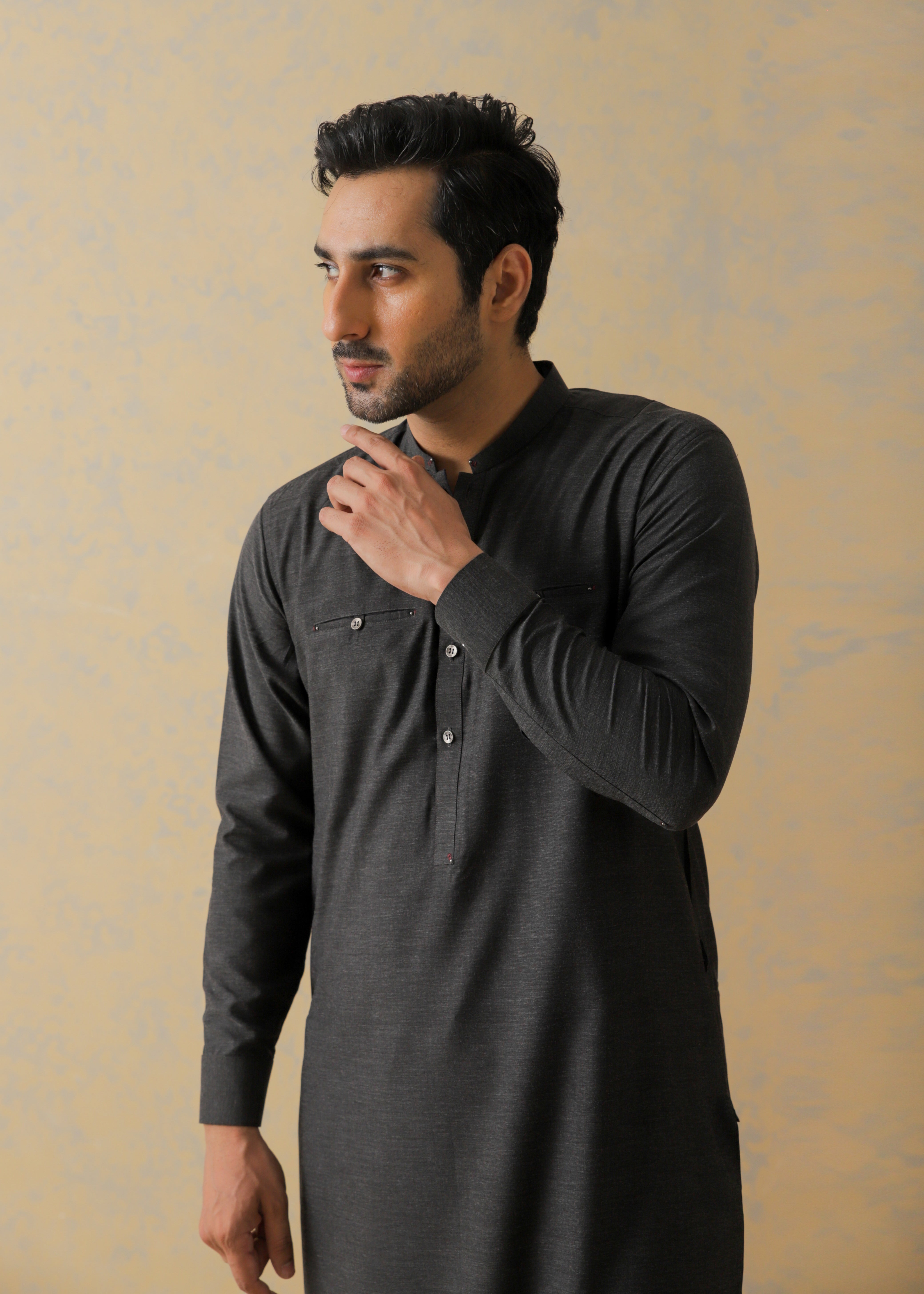 Black Two-Tone Kurta Pajama