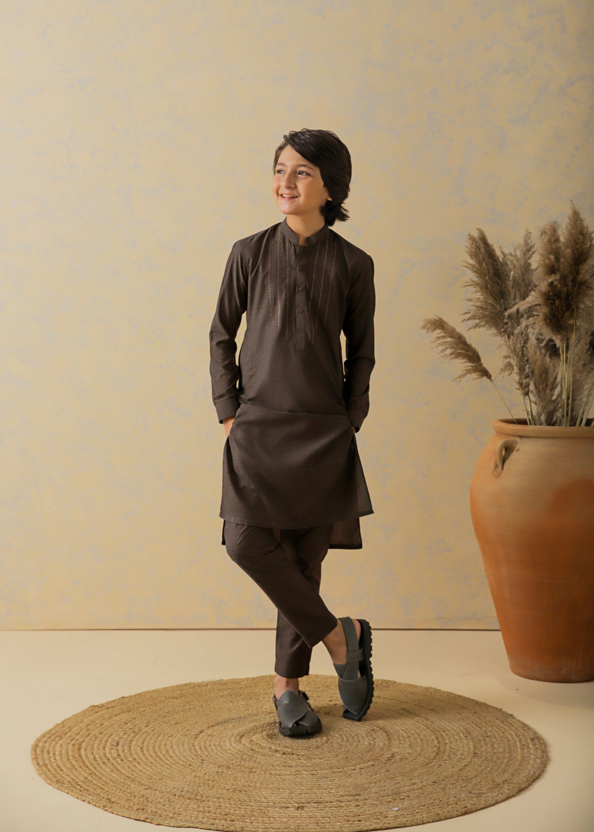 Chocolate Brown Two-Tone Kurta Pajama