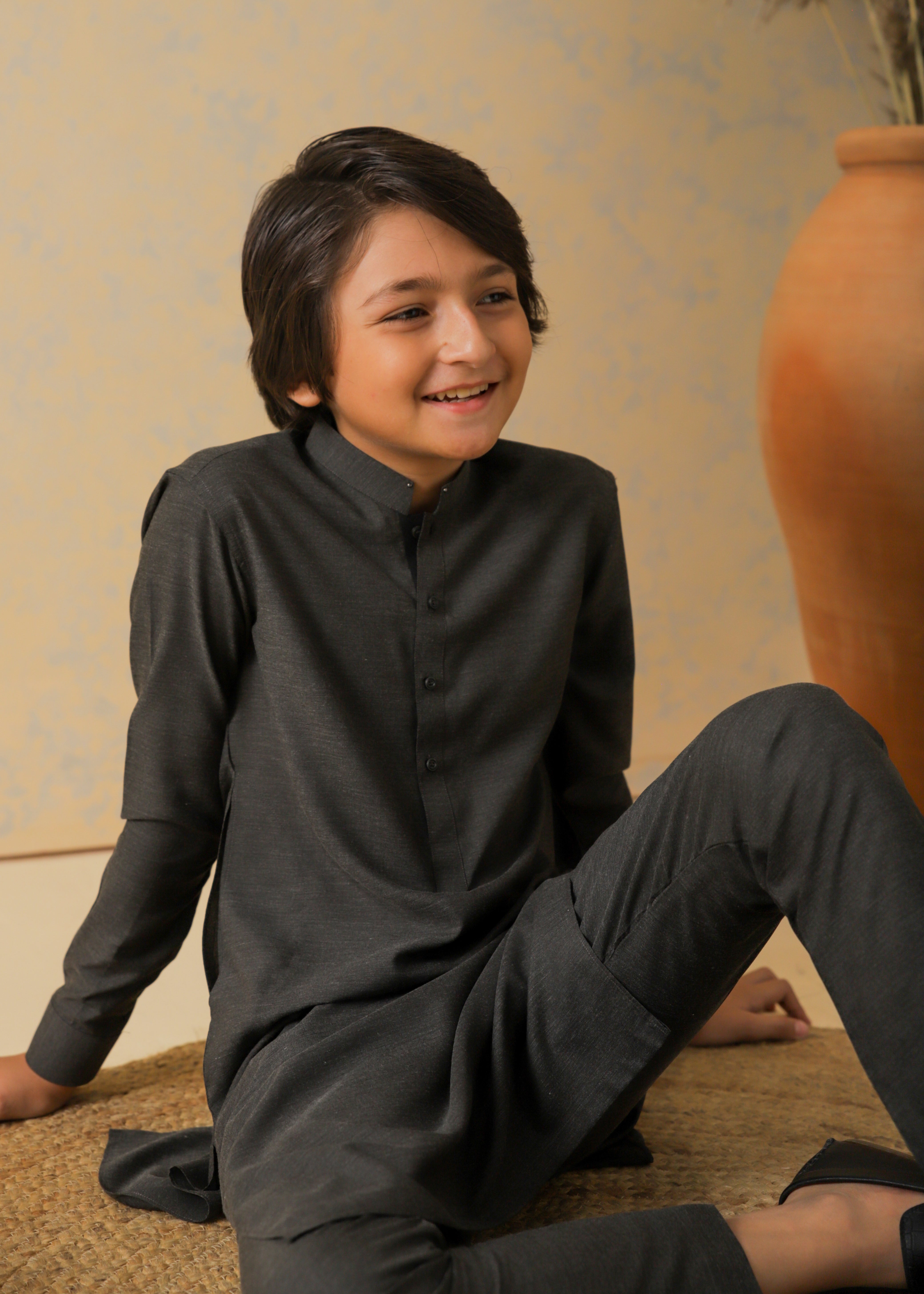 Shadow Gray Two-Tone Kurta Pajama