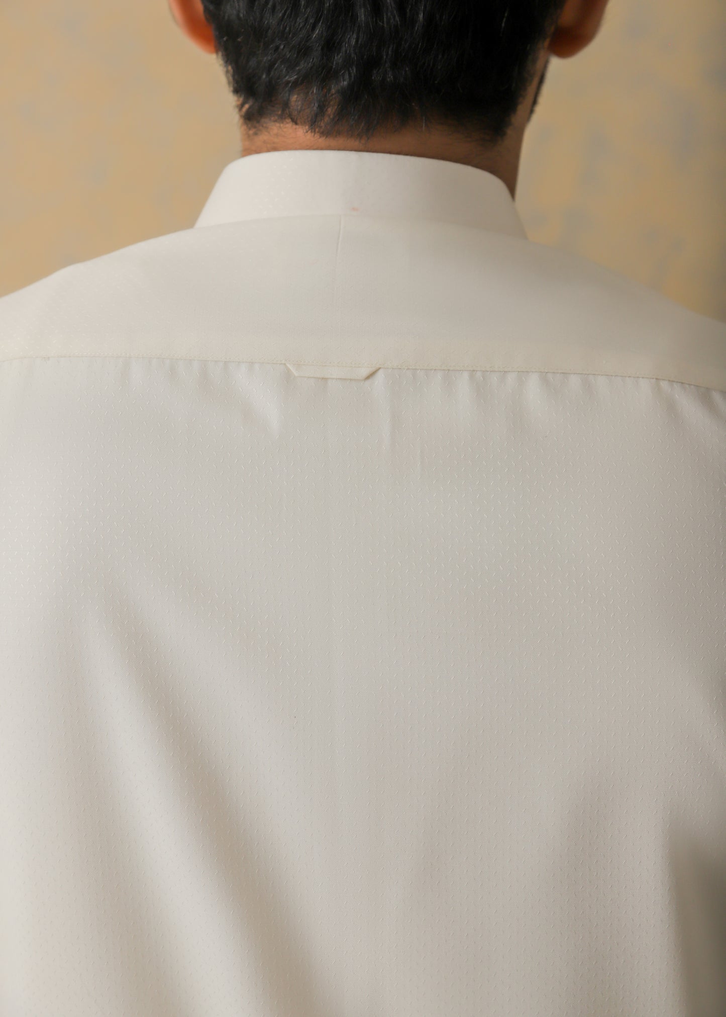 Cream Self Textured Kameez Shalwar