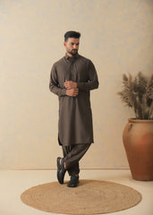 Coffee Brown Two-Tone Kameez Shalwar