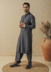 Navy Blue Two-Tone Kameez Shalwar